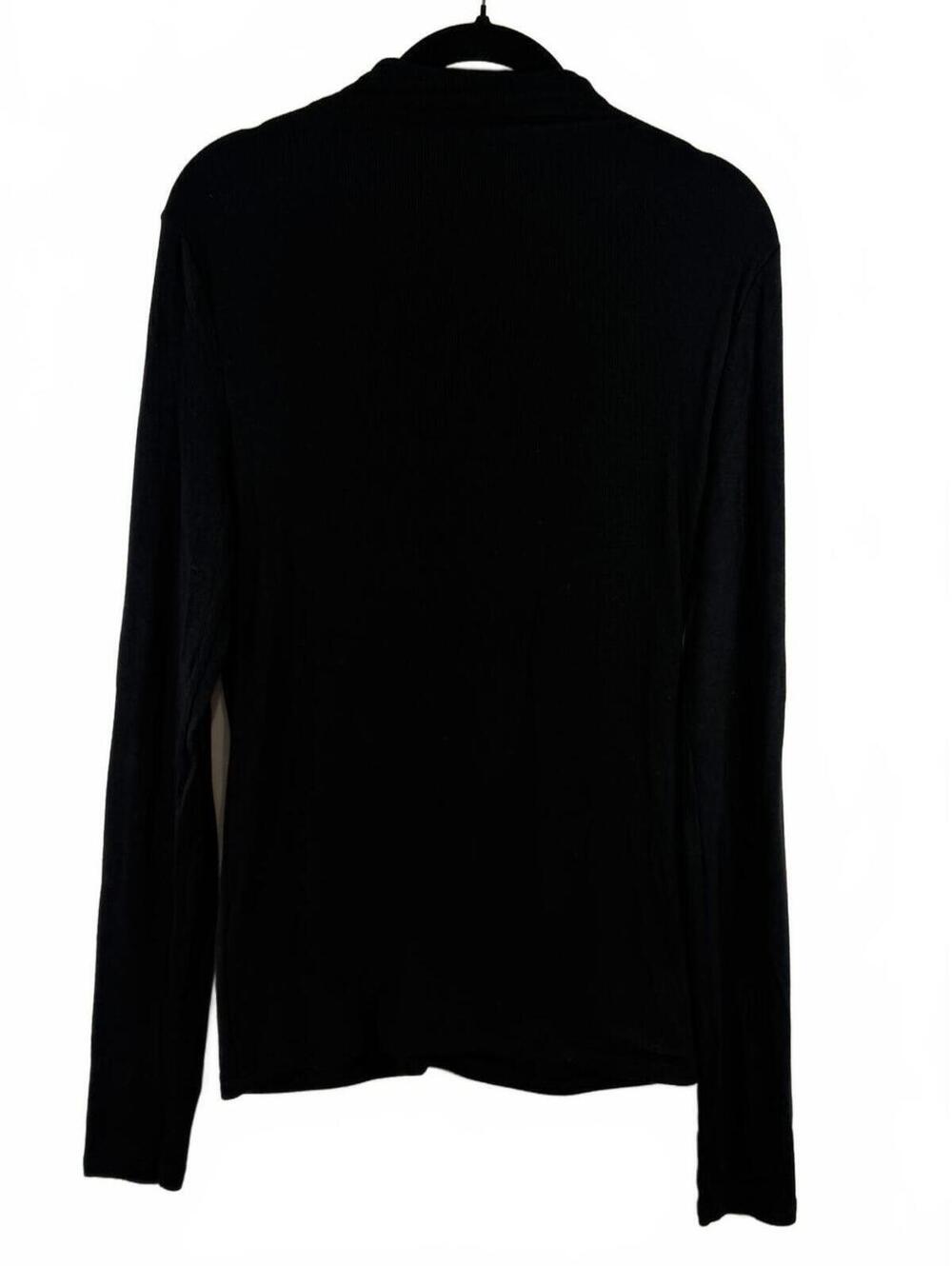 Veronica Beard Theresa Black Ruched Long Sleeve Mock Neck Turtleneck Sz Medium - Picture 2 of 6